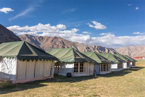 Sarchu Camping Tents At The Leh Manali Highway In Ladakh Region Stock