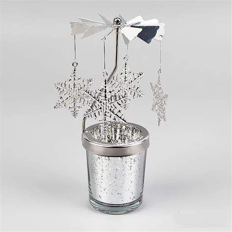 Amazon Mecela Spinning Candle Holder With Cup Silver Rotating