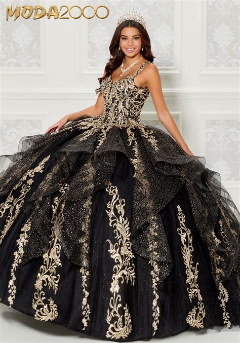 M2k30117 L Ruffled Sparkly Tulle Quinceañera Dress Moda 2000 Llc