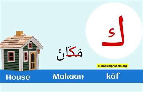 Arabic Letter Kāf ك Read And Write With Illustrations Printable Poster