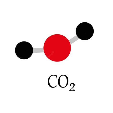 Premium Vector | Model of carbon dioxide co2 molecule and chemical ...