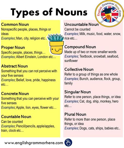 Types Of Nouns In English English Grammar Here Types Of Nouns