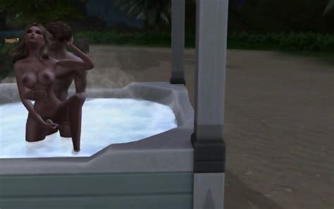 Sims Gorgeous Couple Has Passionate Sex In The Hot Tub