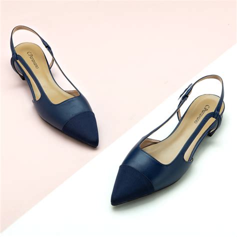 Elegant Pointe Toe Slingback Flats | C.Paravano