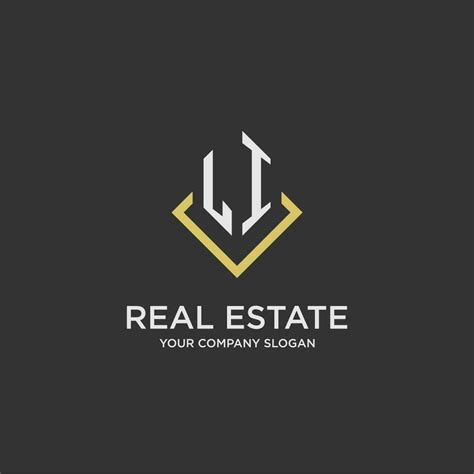 Li Initial Monogram Logo For Real Estate With Polygon Style