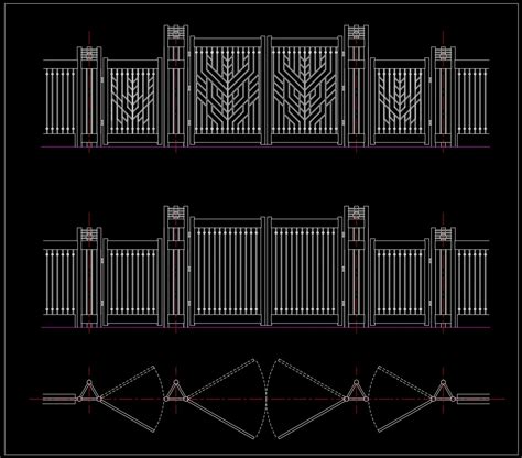 gate  fence cad blocks