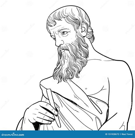 Portrait Of Aristotle Famous Ancient Greek Philosopher Vector