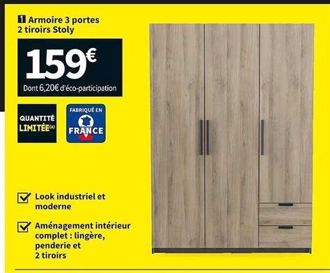 Promo Armoire Portes Tiroirs Stoly Chez Conforama Icatalogue Fr