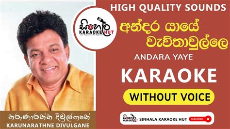 Andara Yaye Karaoke Without Voice අනදර යය Karunarathna