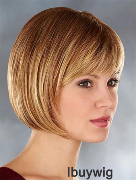 Chin Length Blonde Popular 10 Inch Straight Bob Wigs