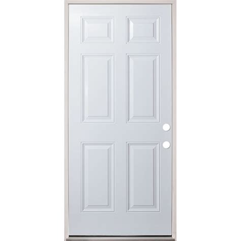 36" Raised 6 Panel Fiberglass Exterior Door LH | Home Outlet