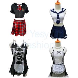Promo Set Baju Lingerie Sexy Rok G String Model Transparant Import Cosplay SAILOR PTIH BRU