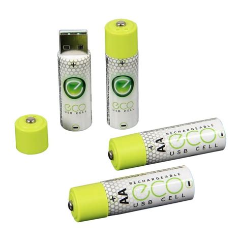 4 pcs AA USB Rechargeable Battery Lithium Batteries 1.5V USBcell ...