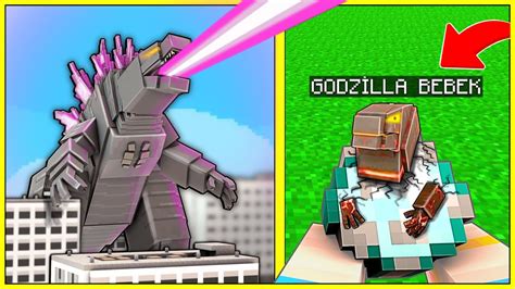 Hardcore Minecraft ta GODZİLLA EV ZİYARETİ BEBEĞİNİ KAÇIRDIK YouTube