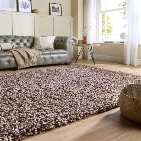 Origins Rocks Shaggy Natural Wool Rug Ashanti Rugs