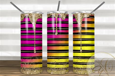 Stripes Dripping Skinny Tumbler Files Graphic By Paperart Bymc