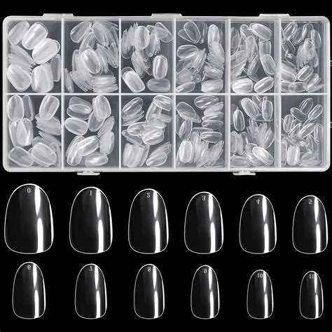 Amazon Short Oval Nail Tips Funfe 600Pcs Soft Gel Nail Tips Round