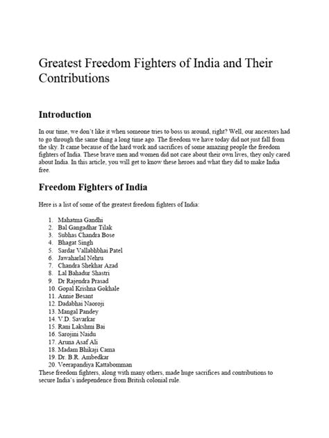 About Freedom Fighters | PDF | Indian Independence Movement ...