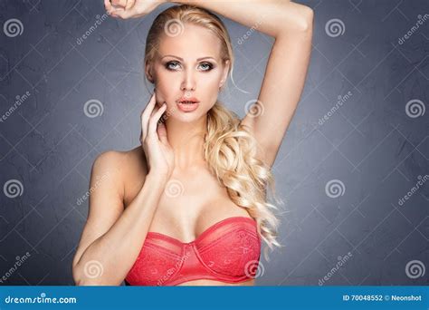 Blonde Woman In Lingerie Stock Photo Image Of Eyes