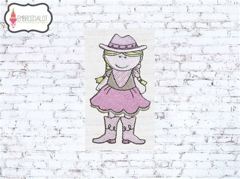 Cowgirl Machine Embroidery Design Cowgirl Embroidery Design Etsy