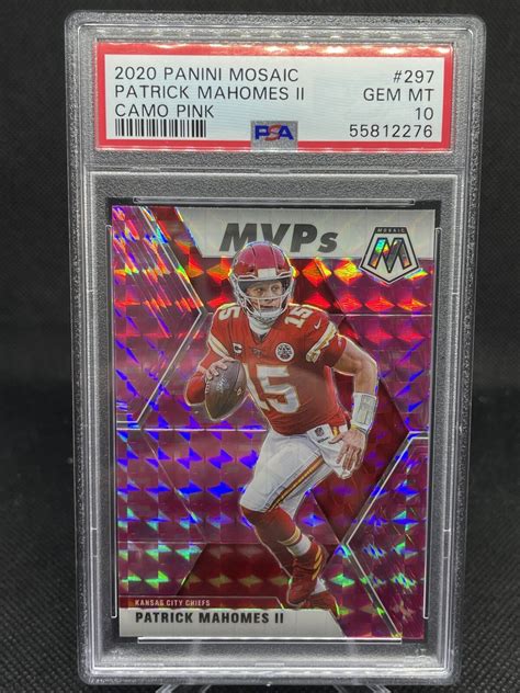 Panini Mosaic Patrick Mahomes Ii Mvp Camo Pink Prizm Psa Ebay