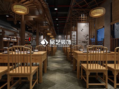 徽派新中式火锅店装修设计效果图品艺装饰 站酷zcool