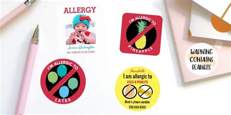 Allergy Alert Stickers Lil Allergy Advocates