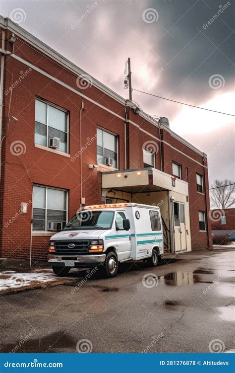 Ambulance Parked Outside Emergency Entrance Stock Photo Image Of