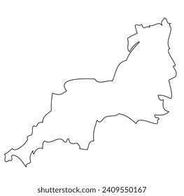 South West England Map Region Country Stock Vector Royalty Free