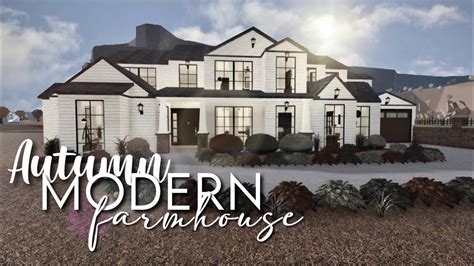 Modern Farmhouse Mansion 175k Exterior Bloxburg Speed Build Roblox