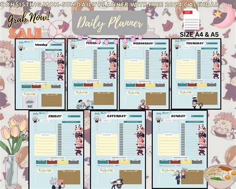 Anime Themed Planner Anime Manga Planner Jujutsu Kaisen Digital