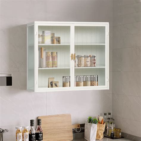 2756modern Wall Cabinet With Glass Doors Bathroom Cabinet With