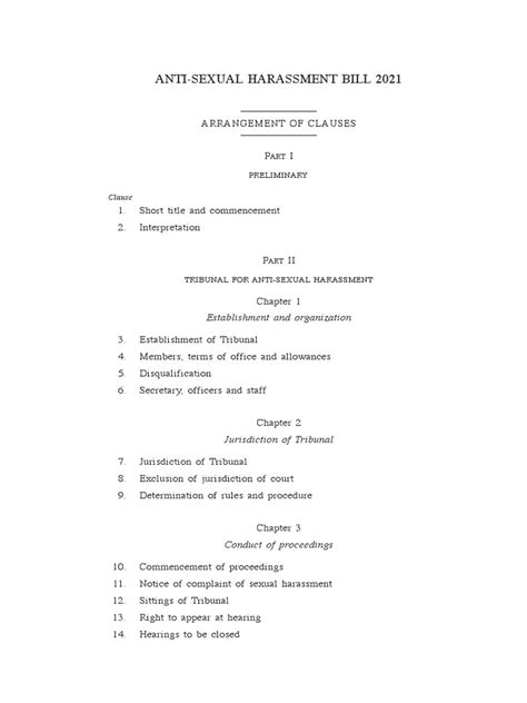 Anti Sexual Harassment Bill 2021 Pdf Tribunal Sexual Harassment