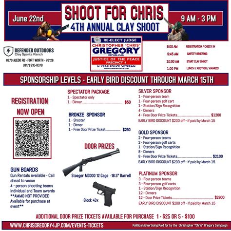 Shoot For Chris 4th Annual Clay Shoot Defender Outdoors