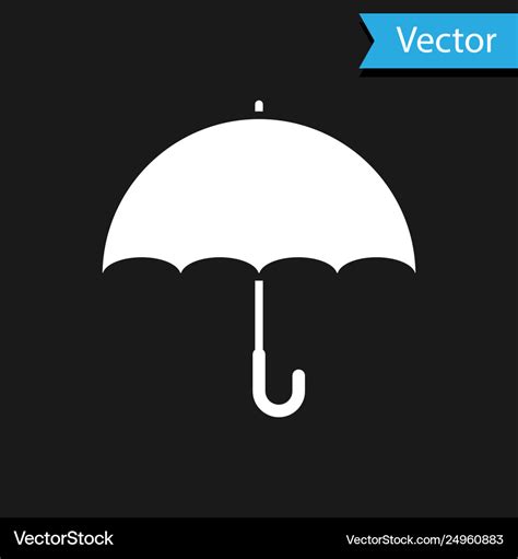 White umbrella icon isolated on black background Vector Image