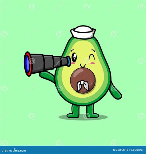 Cute Avocado Fruit Cartoon Character Stock Vector - Illustration of ...