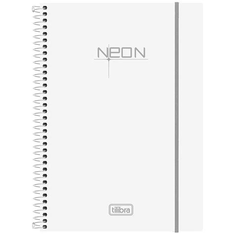 Caderno Espiral Capa Plástica Universitário 10 Matérias Neon Branco 200