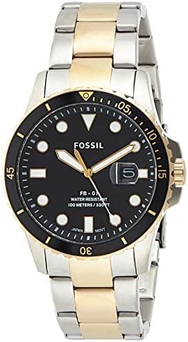 Fossil Fb Three Hand Date Two Tone Stainless Steel Watch Fs