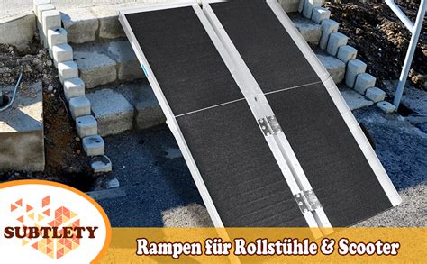 SUBTLETY 180cm Rampen für Rollstühle Scooter 6 Ft Anti Rutsch