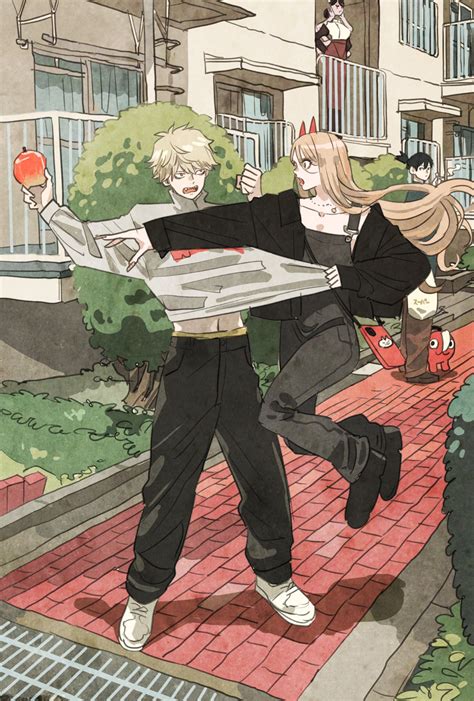 Power Denji Hayakawa Aki Pochita And Falling Devil Chainsaw Man