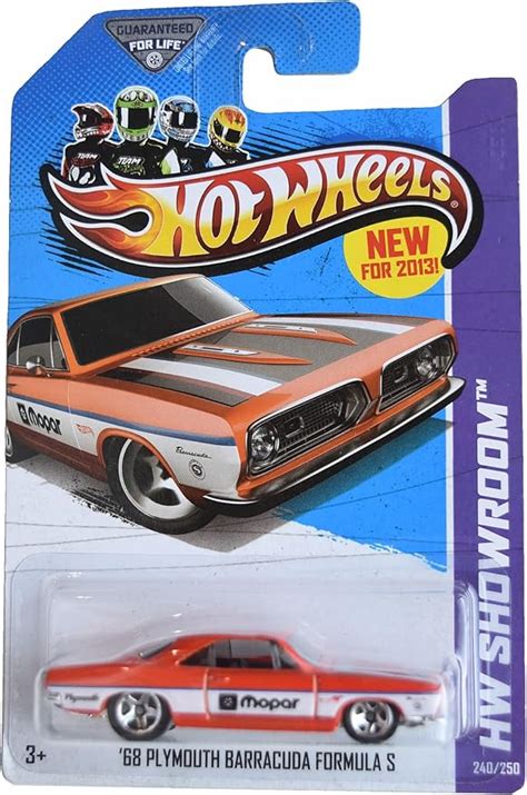 Amazon Hot Wheels 68 Plymouth Barracuda Formula S HW Showroom 240 250 Orange Arts