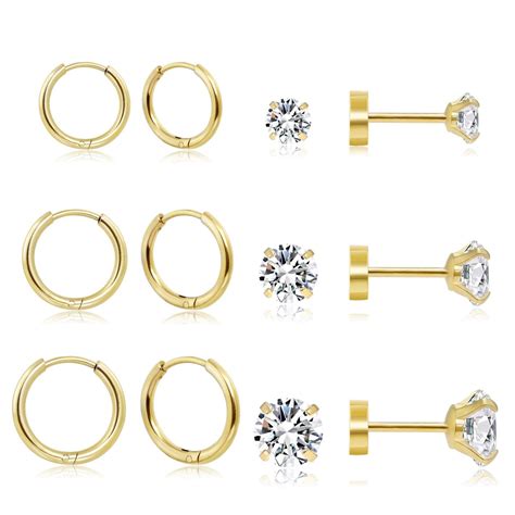 Buy SweetkikiDainty 6 Pairs Earrings Sets For Multiple Piercing