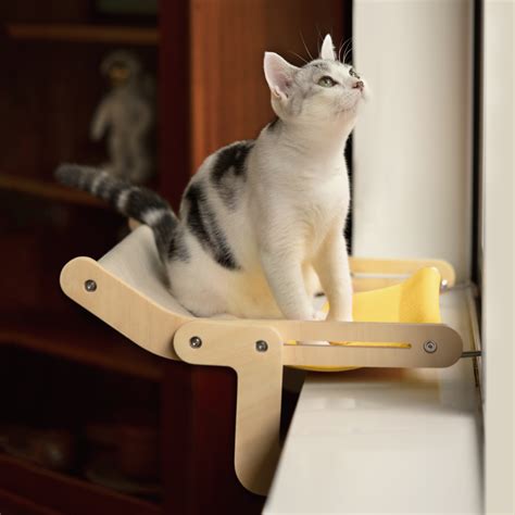 Cat Window Perch Cat Hammock Wooden Hanging Bed Mewoofun