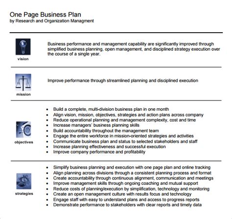 FREE 14+ One-Page Business Plan Samples in MS Word | Pages | PDF | Google Docs