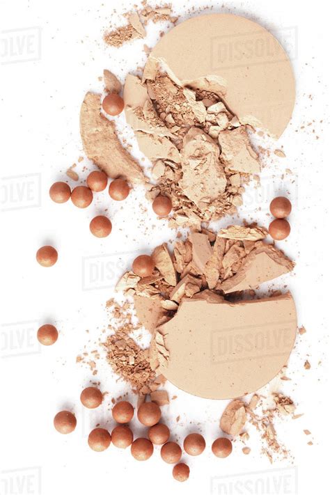 Crushed Nude Cosmetic Powder Isolated On White Stock Photo Dissolve