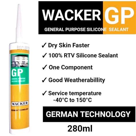 Jual Lem Kaca Silicone Sealant Wacker Gp Acetic Cure Type Shopee