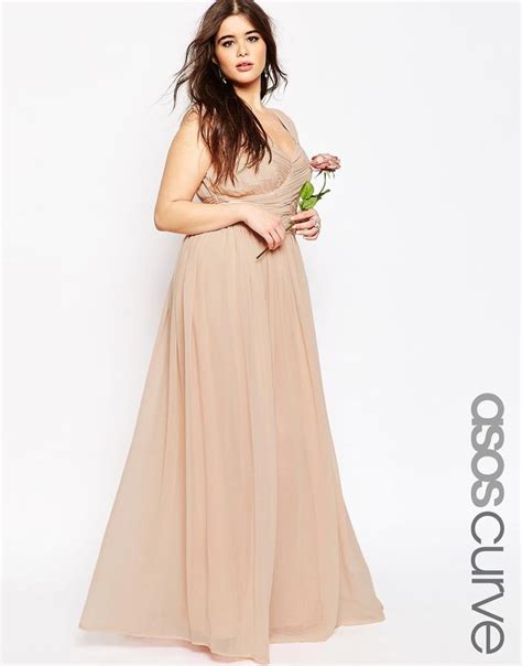 Asos Curve Wedding Maxi Dress With Ruched Panel At Curvy