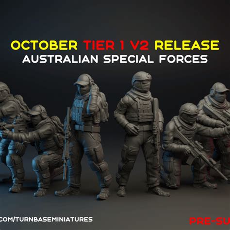 3D Printable TurnBase Miniatures Wargames Australian Special Forces