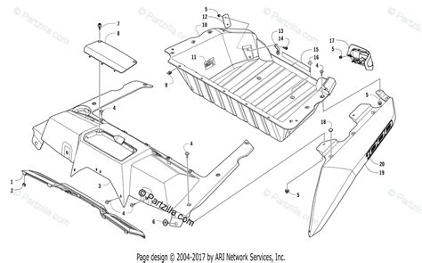 Arctic Cat Side By Side 2016 OEM Parts Diagram For CARGO BOX AND