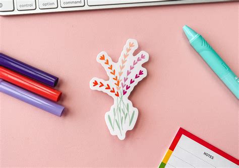 Lesbian Pride Flag Floral Sticker Subtle Lesbian Pride Flag Flower LGBTQIA Subtle Pride Flag